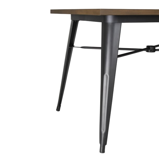 Bolero Complete Outdoor Aluminium Table Dark Wood Effect 1200x760mm ft955