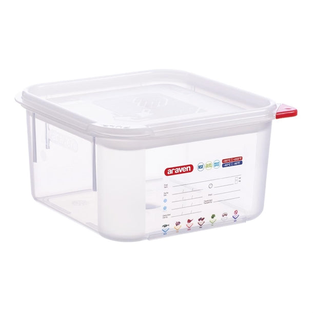 Araven Squared Transparent Polypropylene Container with Lid 2Ltr fu100