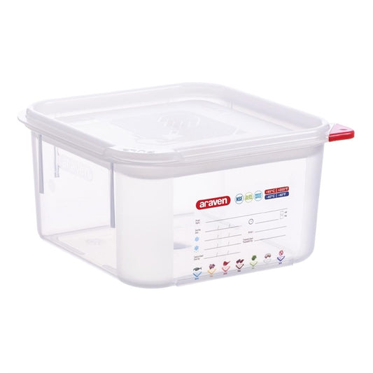 Araven Squared Transparent Polypropylene Container with Lid 2Ltr fu100