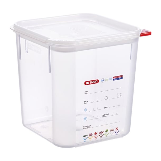 Araven Squared Transparent Polypropylene Container with Lid 4Ltr fu101