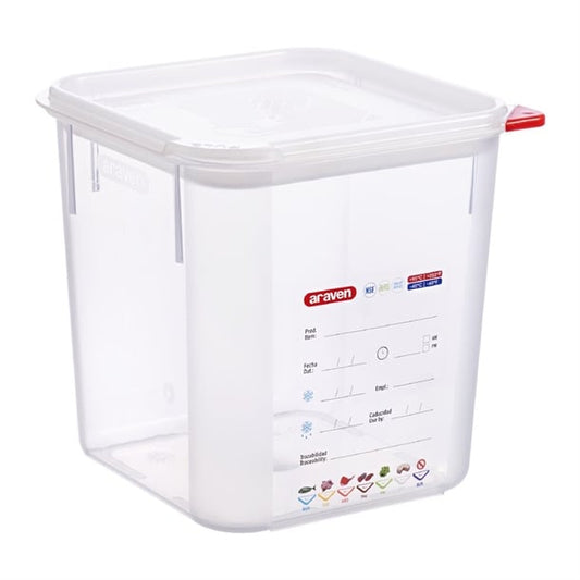 Araven Squared Transparent Polypropylene Container with Lid 4Ltr fu101
