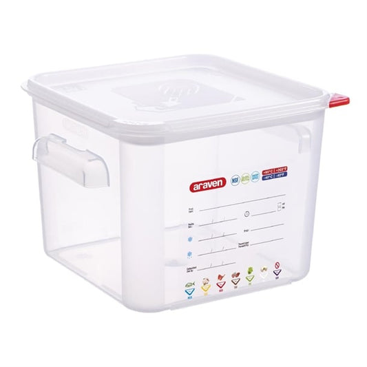 Araven Squared Transparent Polypropylene Container with Lid 6Ltr fu102