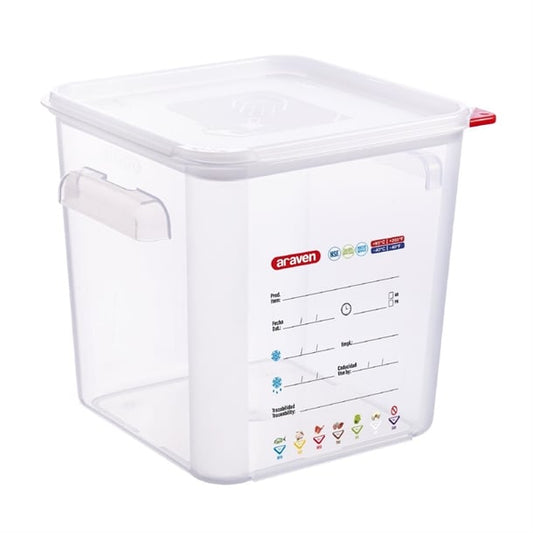 Araven Squared Transparent Polypropylene Container with Lid 18Ltr fu105