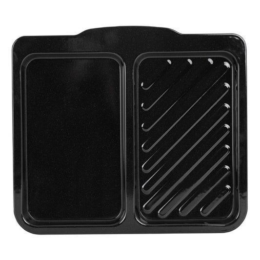Wham Enamel Handled Dual Oven Tray Black 400x355mm fu149
