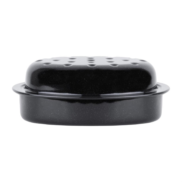 Wham Enamel Oval Roaster Black 240x333mm fu151