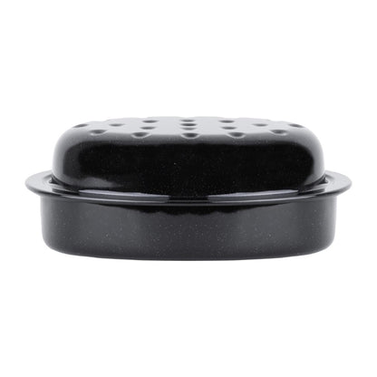 Wham Enamel Oval Roaster Black 240x333mm fu151