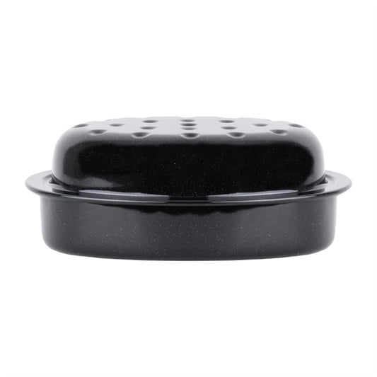 Wham Enamel Oval Roaster Black 240x333mm fu151