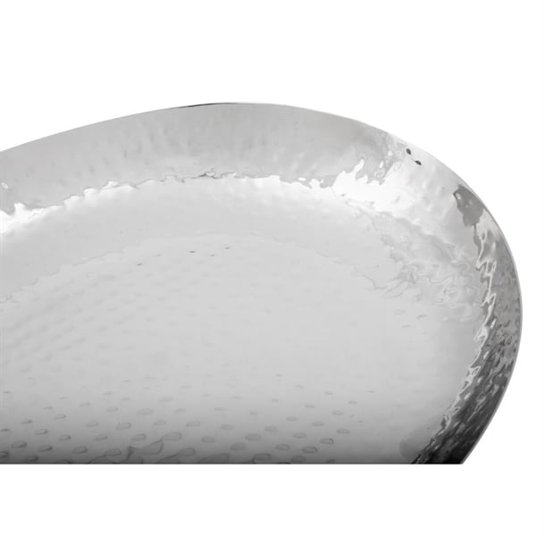 Olympia Hammered Stainless Steel Oval Dish 280x230mm fu283