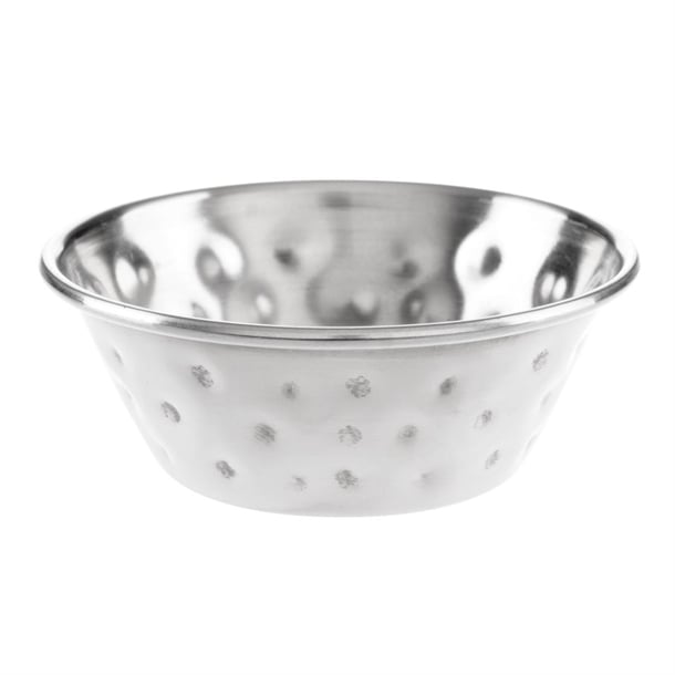 Olympia Hammered Stainless Steel Sauce Cups 45ml (12 Pack) fu288