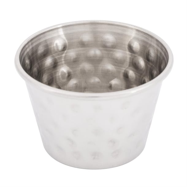 Olympia Hammered Stainless Steel Sauce Cups 70ml (12 Pack) fu289