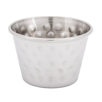 Olympia Hammered Stainless Steel Sauce Cups 70ml (12 Pack) fu289