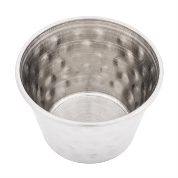 Olympia Hammered Stainless Steel Sauce Cups 70ml (12 Pack) fu289