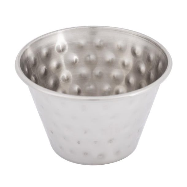 Olympia Hammered Stainless Steel Sauce Cups 115ml (12 Pack) fu290