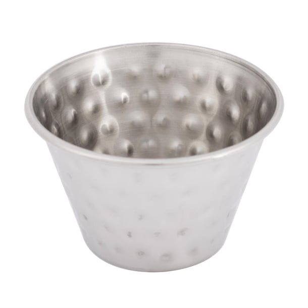 Olympia Hammered Stainless Steel Sauce Cups 115ml (12 Pack) fu290