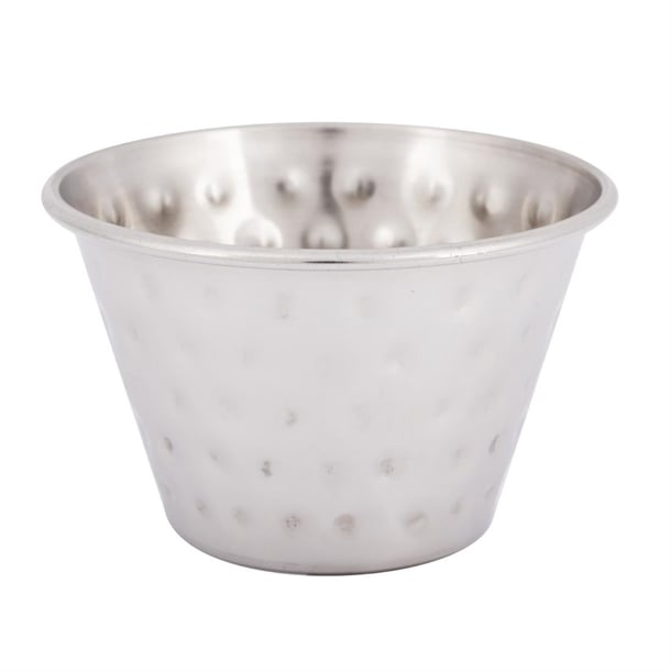 Olympia Hammered Stainless Steel Sauce Cups 115ml (12 Pack) fu290