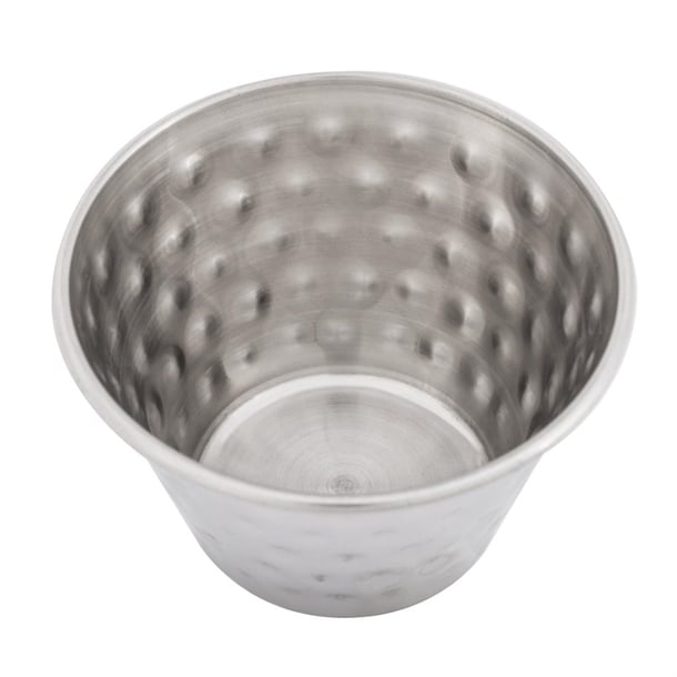 Olympia Hammered Stainless Steel Sauce Cups 115ml (12 Pack) fu290