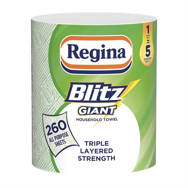 Regina Blitz Giant All Purpose Kitchen Roll 3Ply (6x1 Rolls Pack) fu297