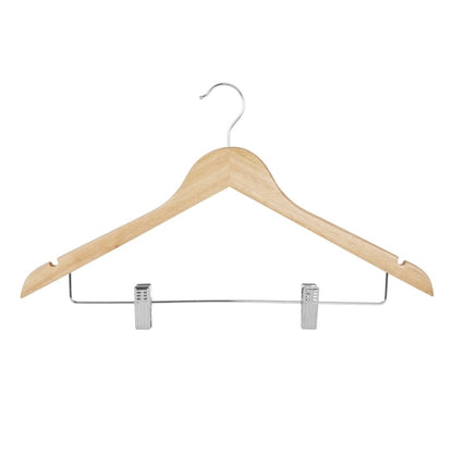 Bolero Wooden Hanger with Anti-Slip Clips (10 Pack) fu396