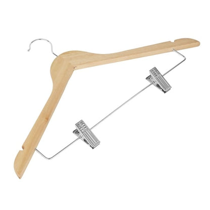 Bolero Wooden Hanger with Anti-Slip Clips (10 Pack) fu396