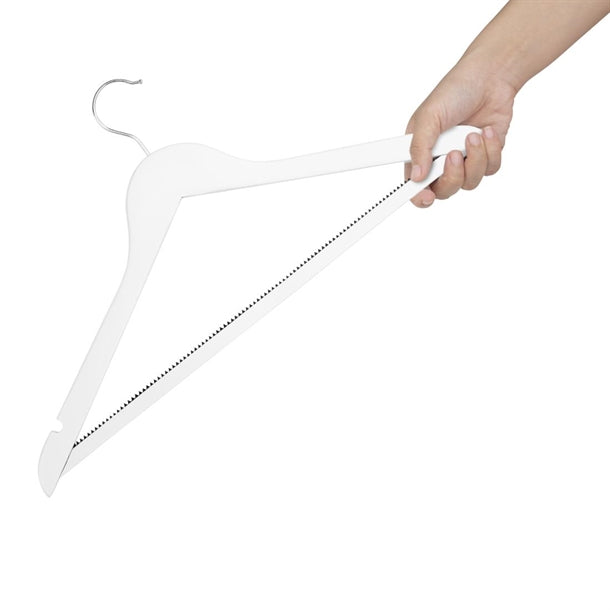 Bolero White Wooden Hangers (10 Pack) fu397
