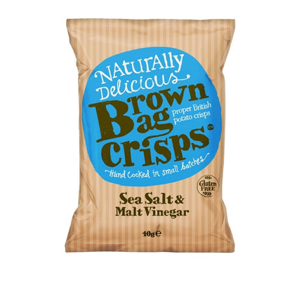 Brown Bag Crisps Sea Salt and Malt Vinegar 40g (20 Pack) fu430