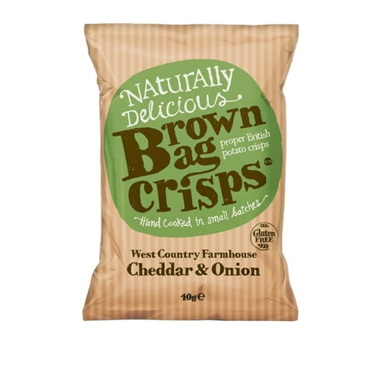 Brown Bag Crisps Cheddar and Onion 40g (20 Pack) fu432