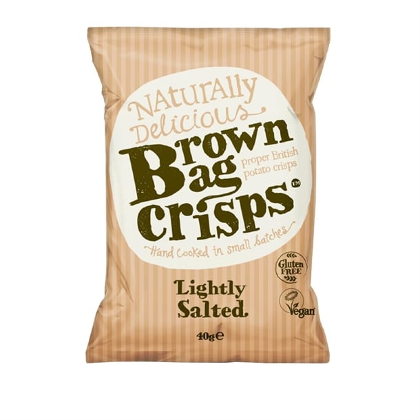 Brown Bag Crisps Lightly Salted 40g (20 Pack) fu437