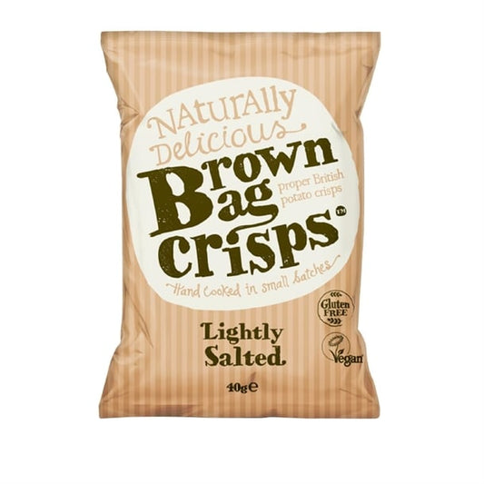Brown Bag Crisps Lightly Salted 40g (20 Pack) fu437