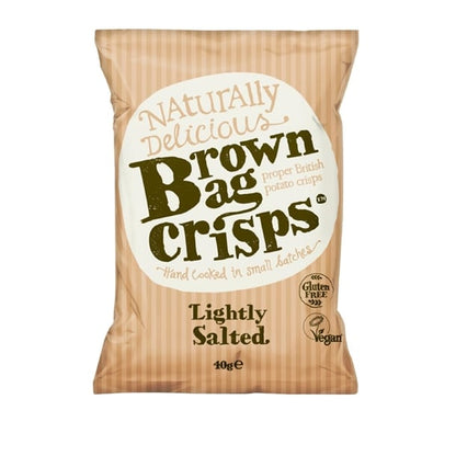 Brown Bag Crisps Lightly Salted 40g (20 Pack) fu437