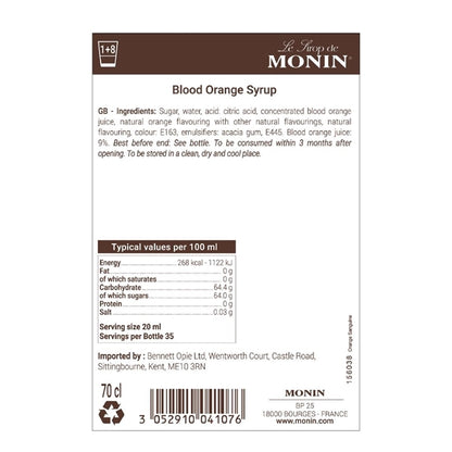 Monin Premium Blood Orange Syrup 700ml fu440
