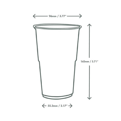 Vegware PLA Pint to Brim Cup UKCA/UKNI/CE-marked 96-Series (1000 Pack) fu456