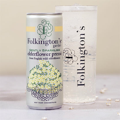 Folkington's Sparkling Drinks Elderflower Can 250ml (12 Pack) fu468