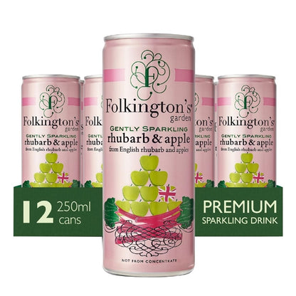 Folkington's Sparkling Drinks Rhubarb & Apple Can 250ml (12 Pack) fu469
