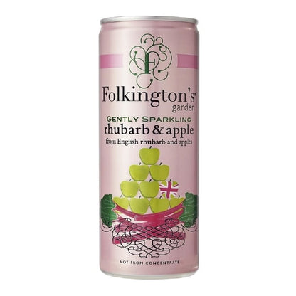 Folkington's Sparkling Drinks Rhubarb & Apple Can 250ml (12 Pack) fu469