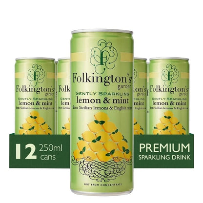Folkington's Sparkling Drinks Lemon & Mint Can 250ml (12 Pack) fu470
