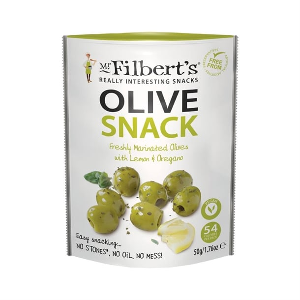 Mr Filbert's Green Olives Lemon & Oregano 50g (12 Pack) fu483