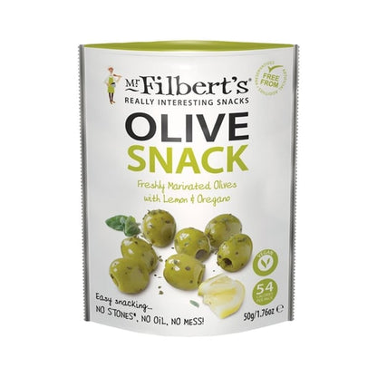 Mr Filbert's Green Olives Lemon & Oregano 50g (12 Pack) fu483