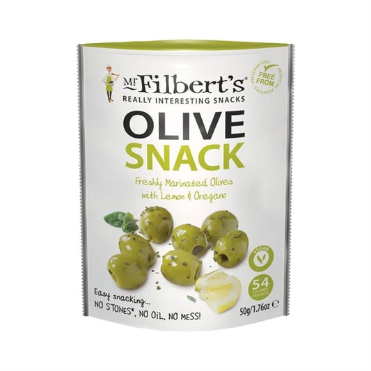 Mr Filbert's Green Olives Lemon & Oregano 50g (12 Pack) fu483