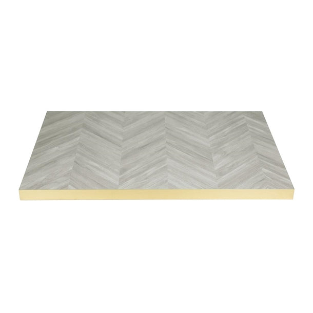 Bolero Rectangular Table Top Chevron Design 1100x 700mm fu513