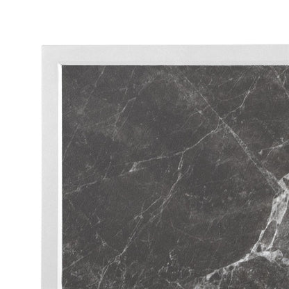 Bolero Dark Granite Effect Outdoor Tempered Glass Table Top White Trim 700mm fu516