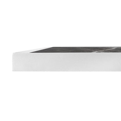 Bolero Dark Granite Effect Outdoor Tempered Glass Table Top White Trim 700mm fu516