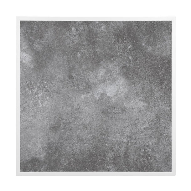 Bolero Dark Stone Effect Outdoor Tempered Glass Table Top White Trim - 700mm fu517