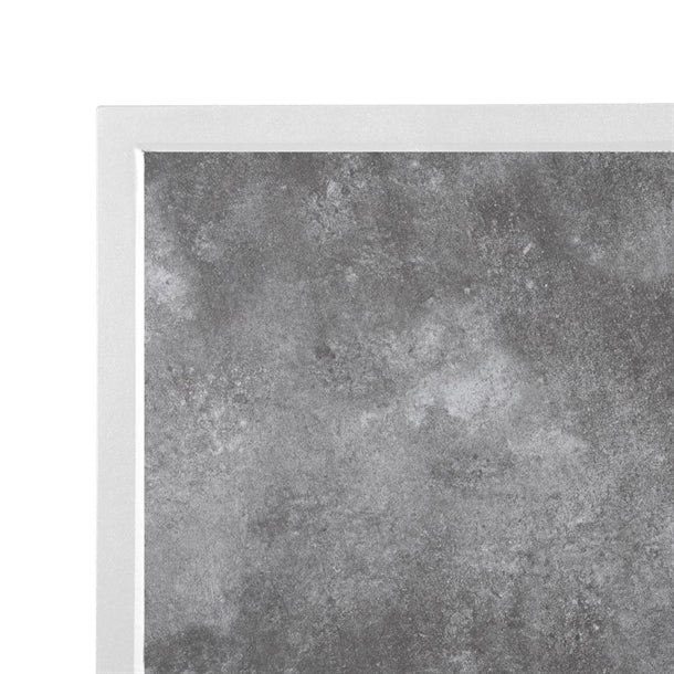 Bolero Dark Stone Effect Outdoor Tempered Glass Table Top White Trim - 700mm fu517