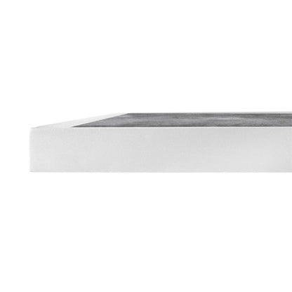 Bolero Dark Stone Effect Outdoor Tempered Glass Table Top White Trim - 700mm fu517