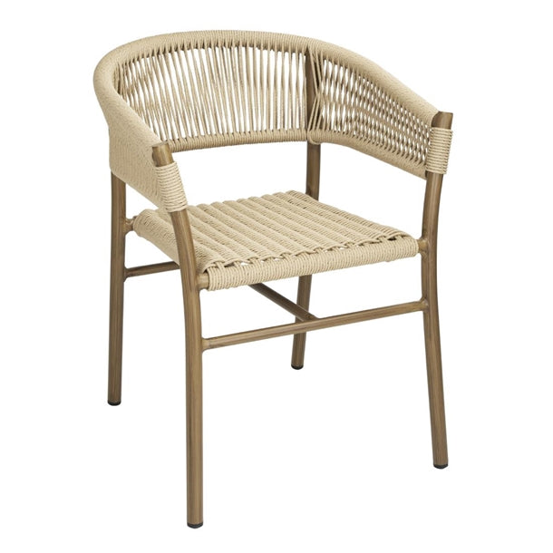 Bolero Florence Natural Rope Twist Wicker Chairs (2 Pack) fu532