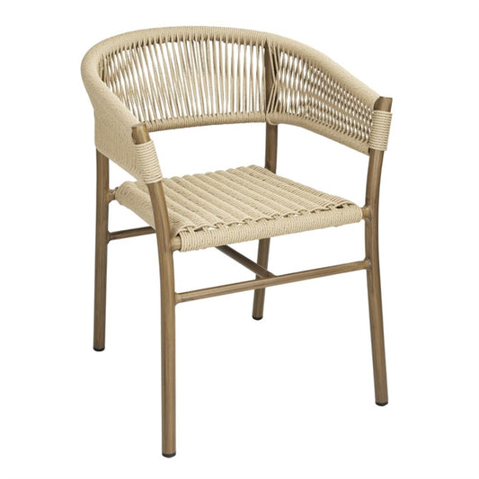Bolero Florence Natural Rope Twist Wicker Chairs (2 Pack) fu532