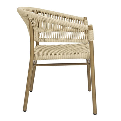 Bolero Florence Natural Rope Twist Wicker Chairs (2 Pack) fu532