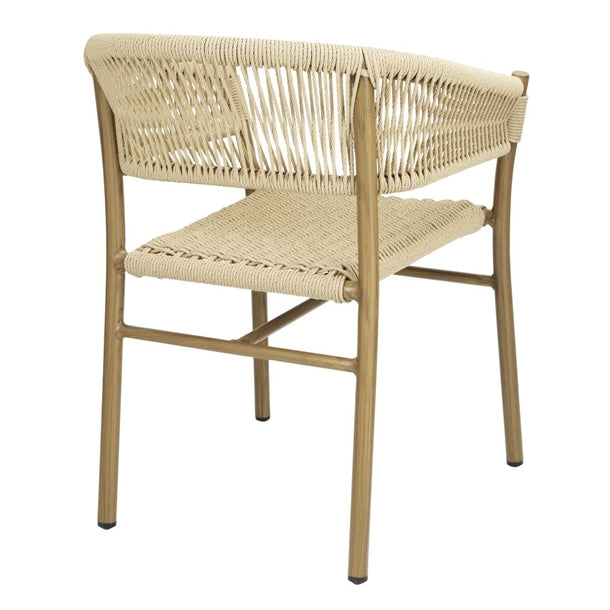 Bolero Florence Natural Rope Twist Wicker Chairs (2 Pack) fu532