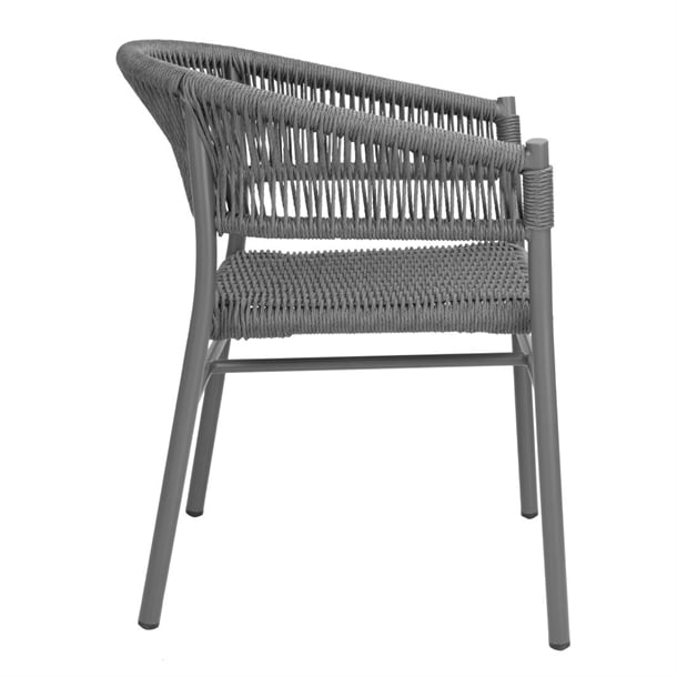 Bolero Florence Grey Mix Rope Twist Wicker Chairs (2 Pack) fu533