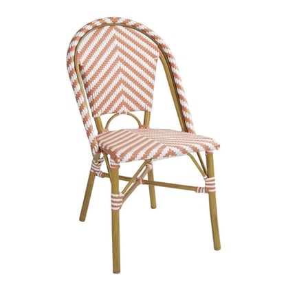 Bolero Parisian Style Rattan Side Chair Coral (2 Pack) fu534